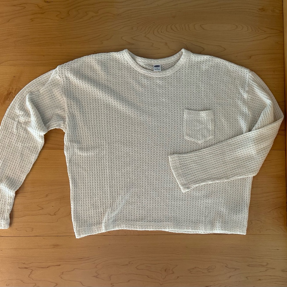 Cream Colored Sweater with Pocket